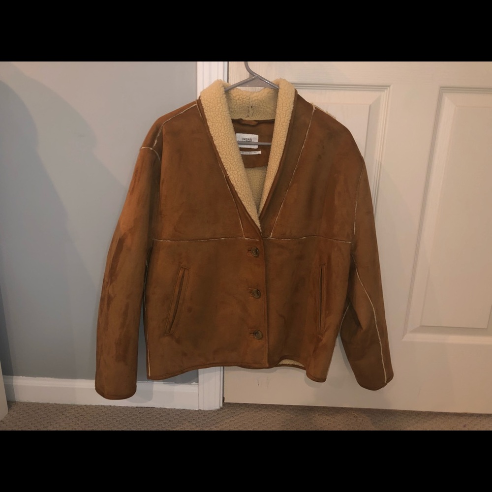 Urban Outfitters Easton Faux Suede Sherpa Jacket